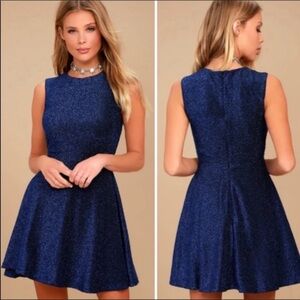 Nwt lulus metallic skater dress